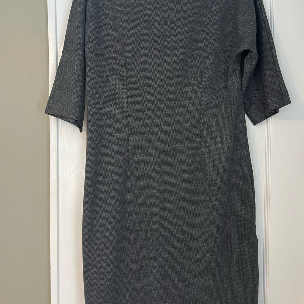 Brooks Brothers, size 12 Charcoal Herringbone Dress
